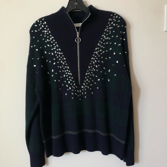 Sandro Embellished Tartan Sweater - Picture 3 of 6